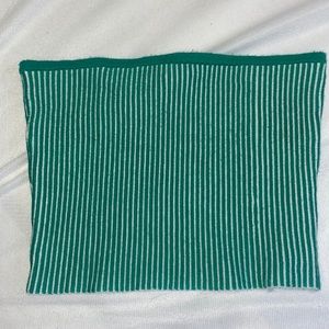 5 for $10 Green Striped Strapless Crop Top